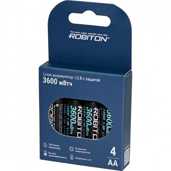 Аккумулятор ROBITON 14500-2200/box (AA) 3600мВтч, 2200мАч 1,5В с защитой BL4 19879