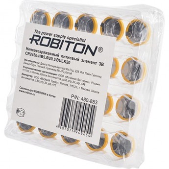 Элемент питания ROBITON R-CR2450HB55-BULK20 Элемент питания ROBITON R-CR2450HB55-BULK20